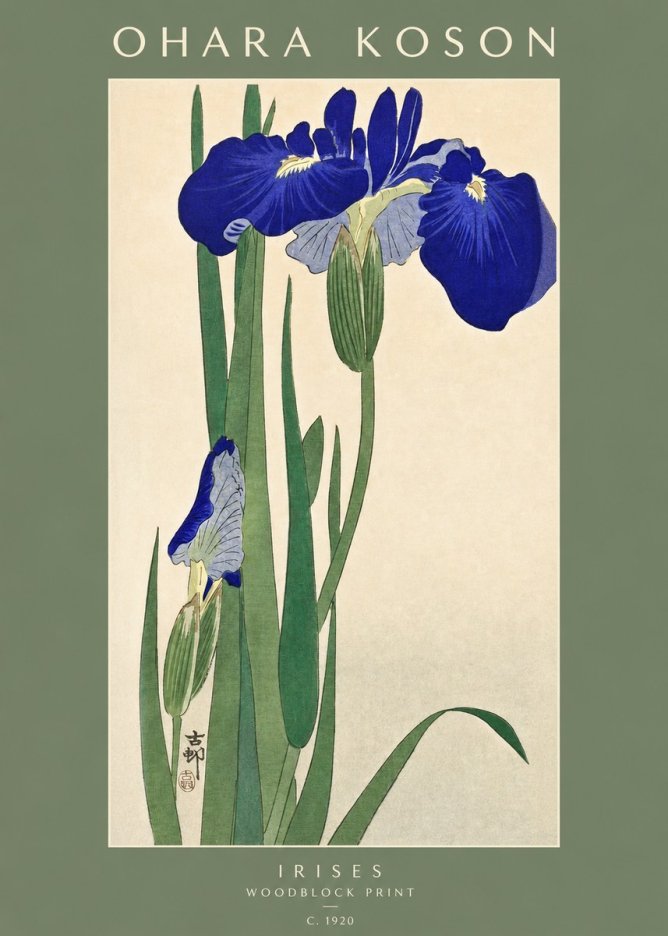 Ohara Koson Irises I No2 - Plakát