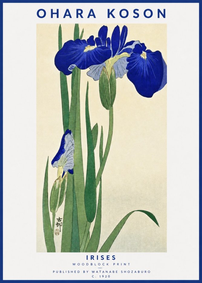 Ohara Koson Irises I No3 - Plakát