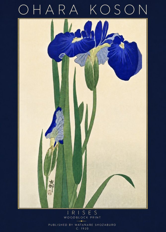 Ohara Koson Irises I No5 - Plakát