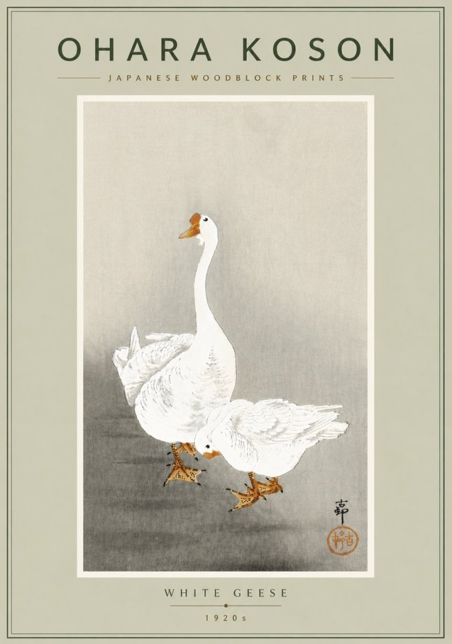 Ohara Koson White Geese No6 - Plakát