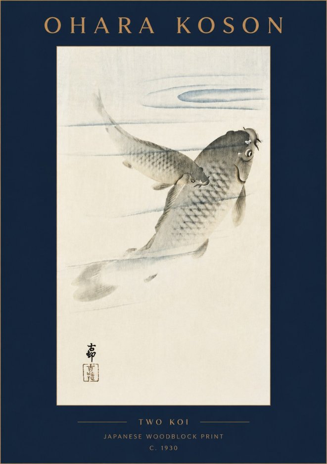 Ohara Koson Two Koi I No4 - Plakát