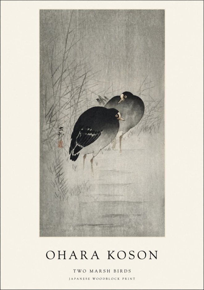 Ohara Koson Two Marsh Birds No1 - Plakát