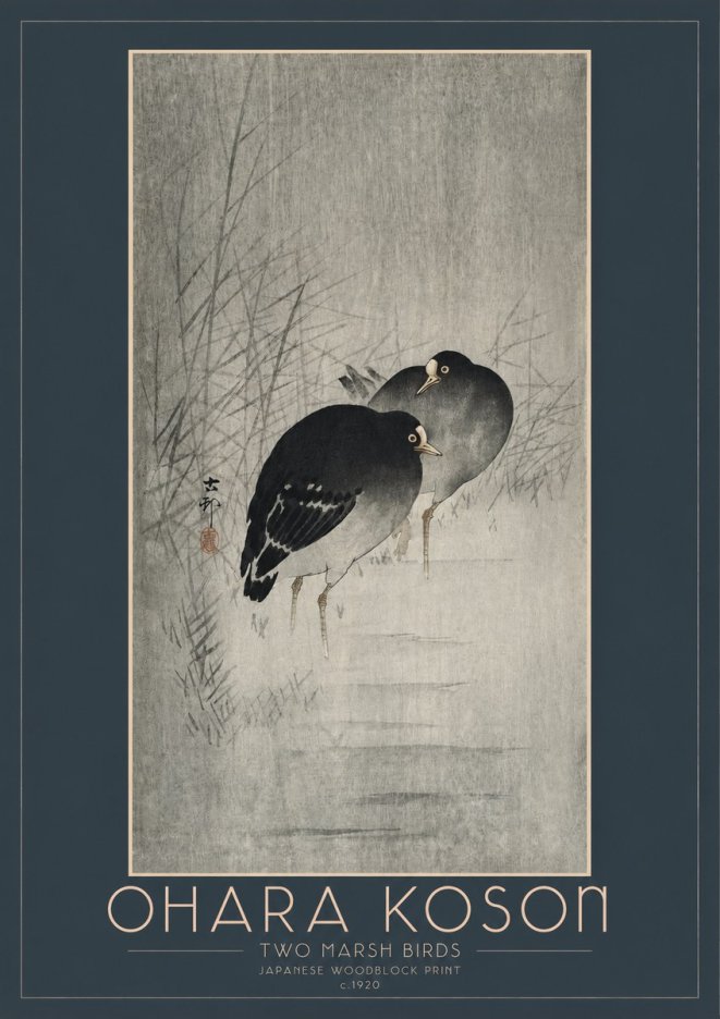 Ohara Koson Two Marsh Birds No2 - Plakát