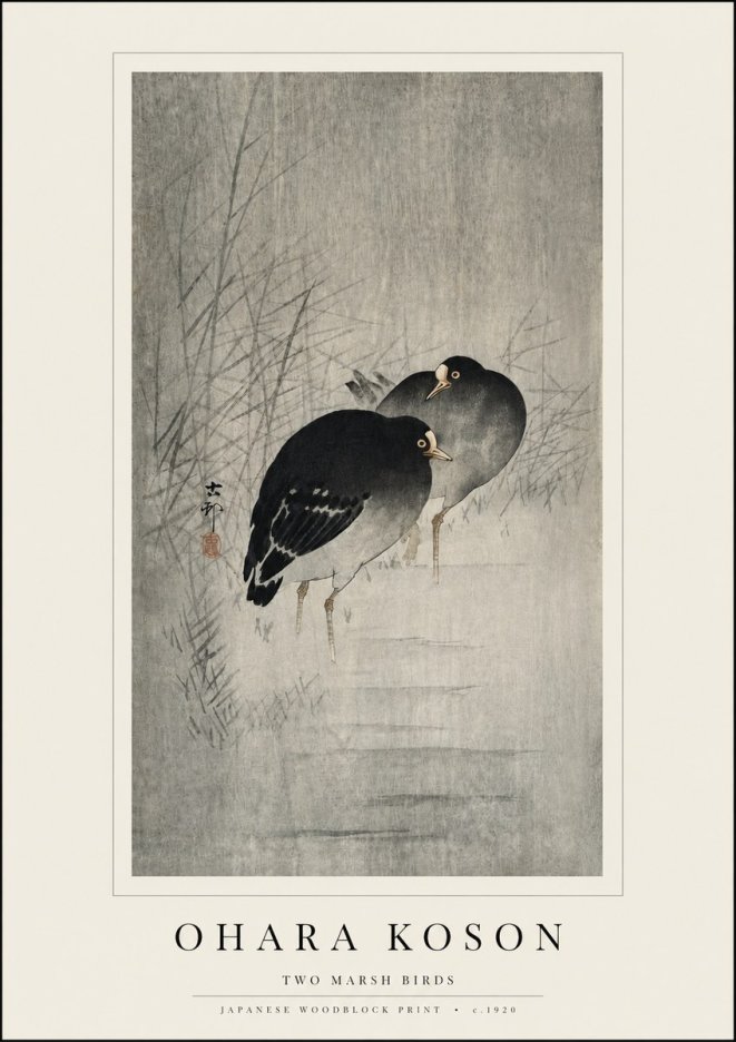 Ohara Koson Two Marsh Birds No3 - Plakát