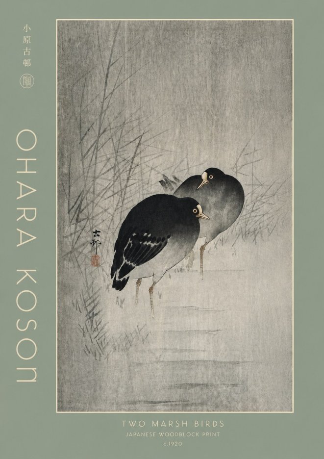 Ohara Koson Two Marsh Birds No4 - Plakát