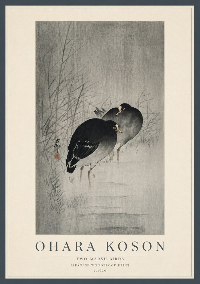 Ohara Koson Two Marsh Birds No5 - Plakát