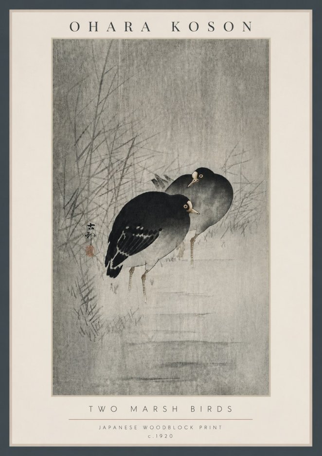 Ohara Koson Two Marsh Birds No6 - Plakát