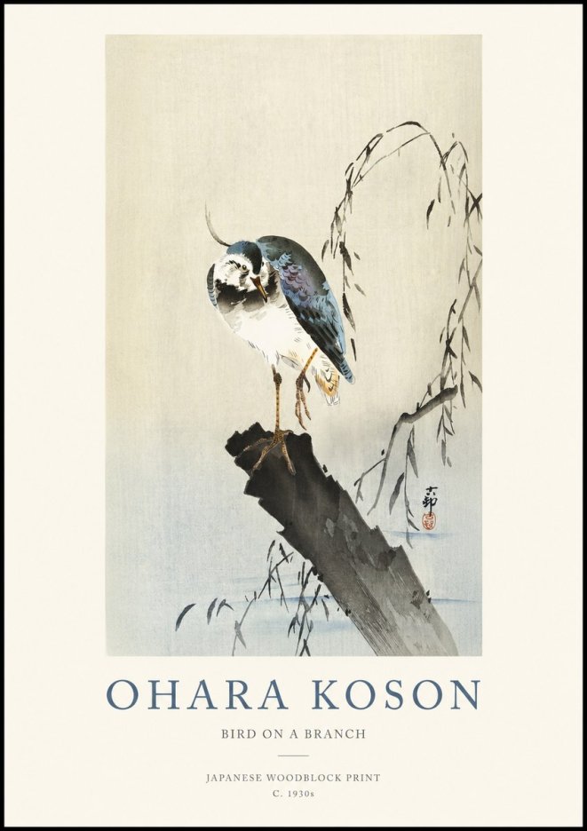 Ohara Koson Bird on a Branch III No1 - Plakát