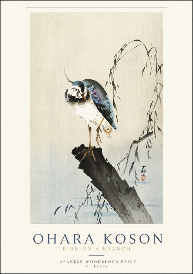 Ohara Koson Bird on a Branch III No3 - Plakát