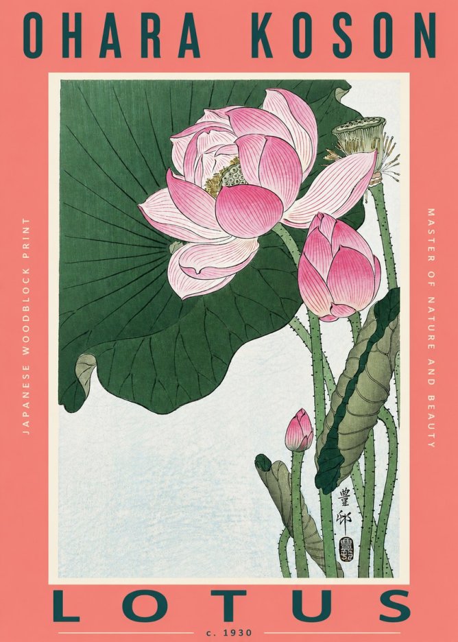 Ohara Koson Lotus II No2 - Plakát
