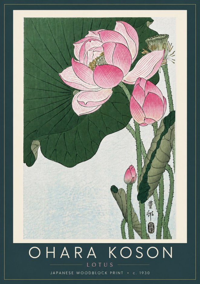 Ohara Koson Lotus II No6 - Plakát