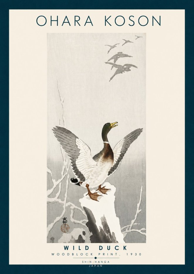 Ohara Koson Wild Duck No6 - Plakát