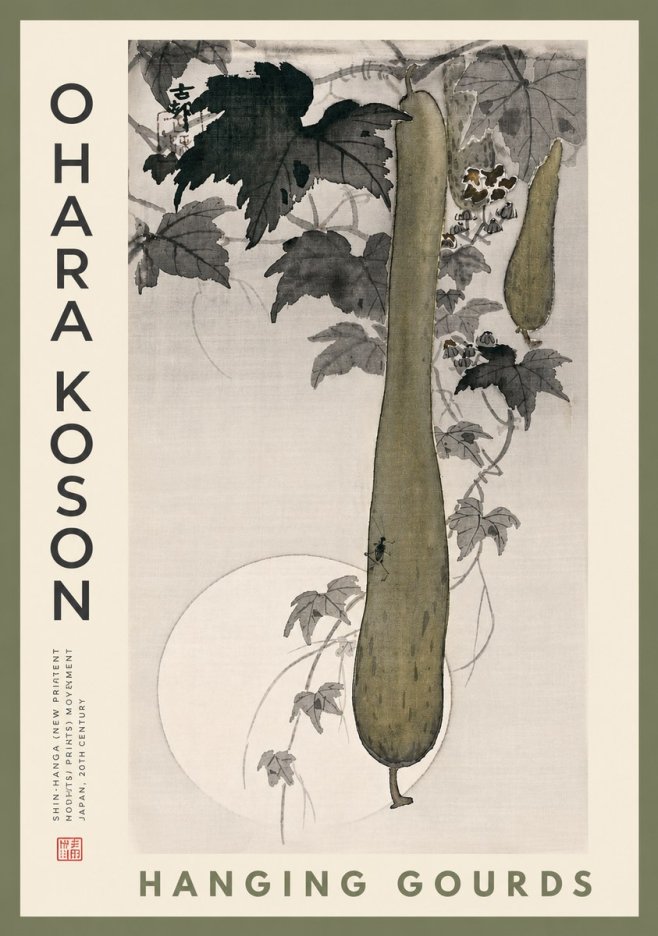 Ohara Koson Hanging Gourds No4 - Plakát
