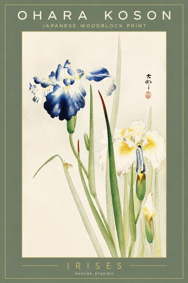Ohara Koson Irises II No2 - Plakát