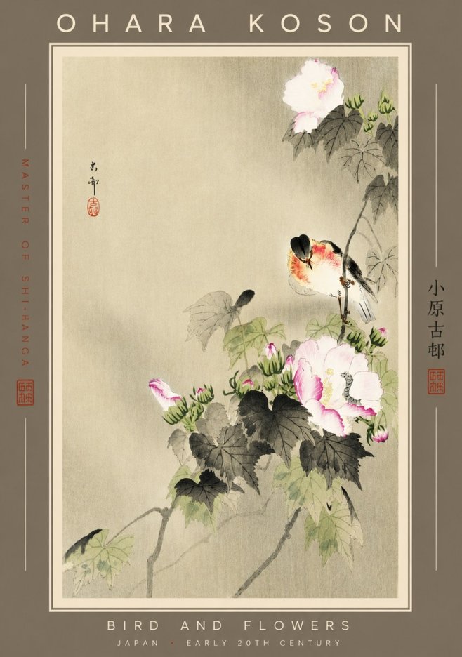Ohara Koson Bird and Flowers No3 - Plakát