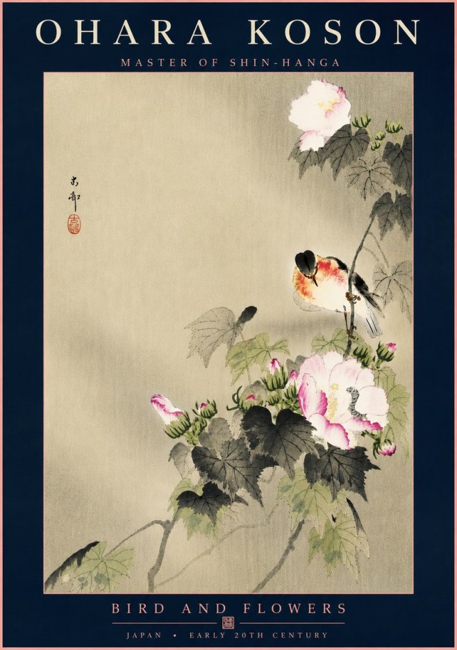 Ohara Koson Bird and Flowers No6 - Plakát