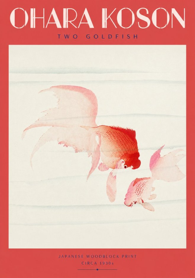 Ohara Koson Two Goldfish No2 - Plakát