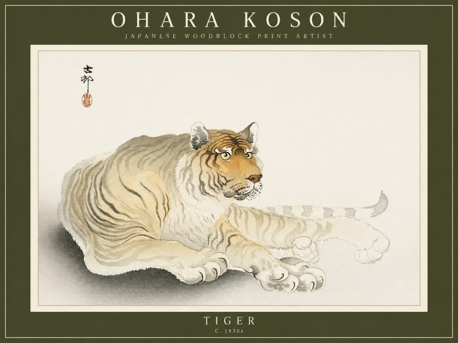 Ohara Koson Tiger No2 - Plakát