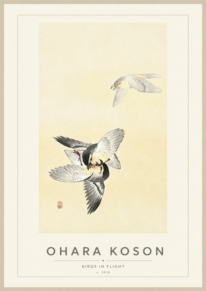 Ohara Koson Birds in Flight No4 - Plakát