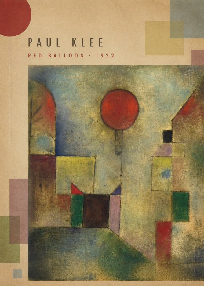 Paul Klee Red Balloon No5 - Plakát