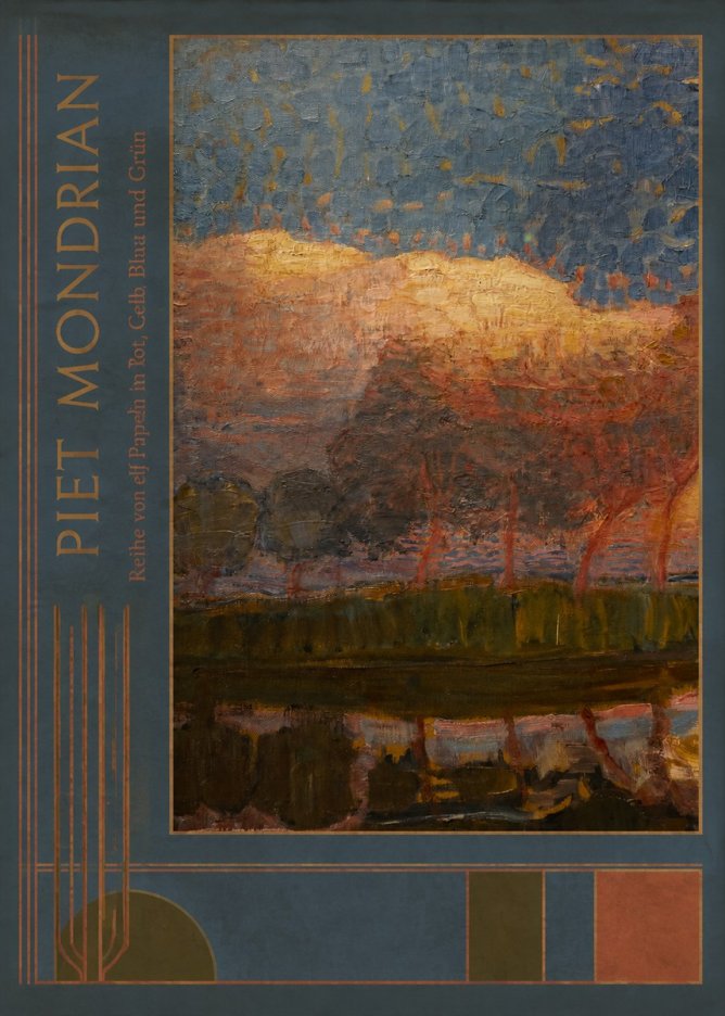 Piet Mondrian Reihe Von Elf Pappeln in Rot, Gelb, Blau Und Grün No2 - Plakát