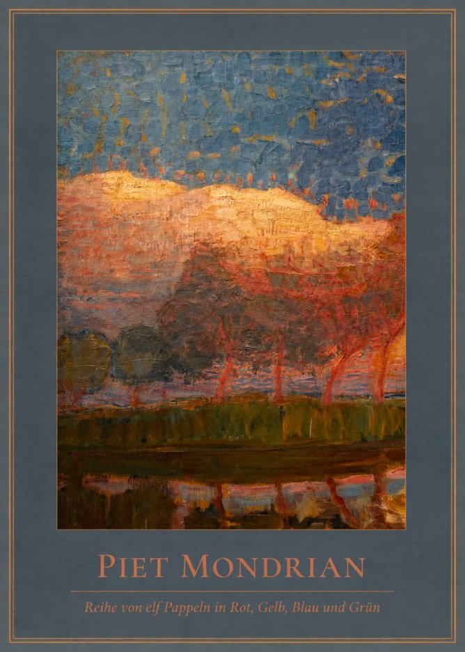 Piet Mondrian Reihe Von Elf Pappeln in Rot, Gelb, Blau Und Grün No4 - Plakát