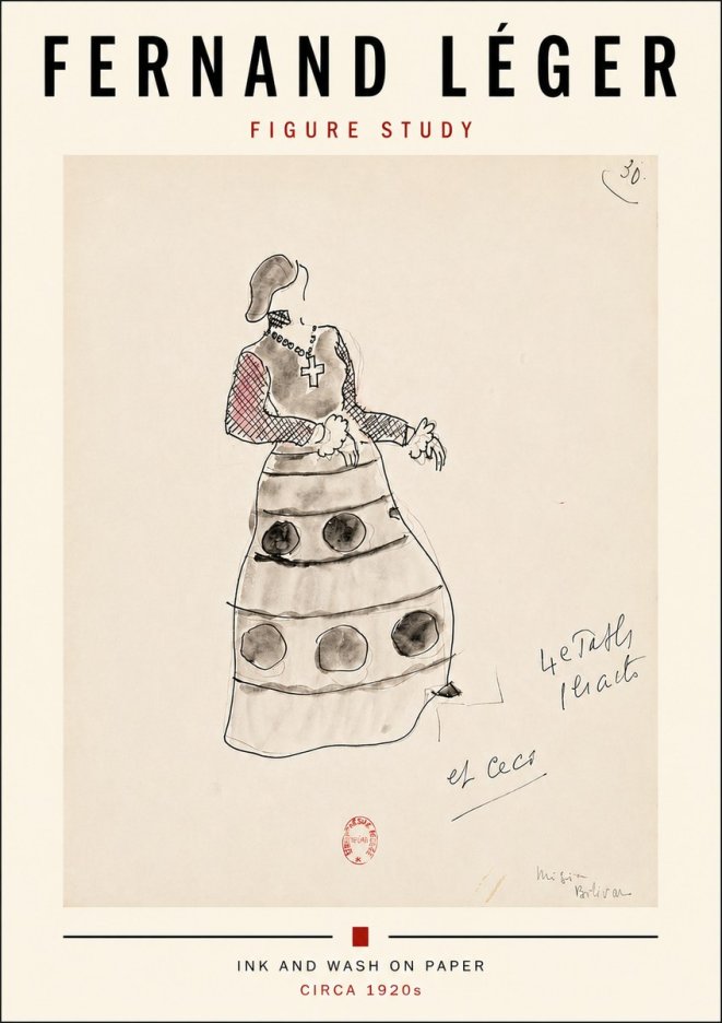 Fernand Léger Costume Design for Le Patin No4 - Plakát
