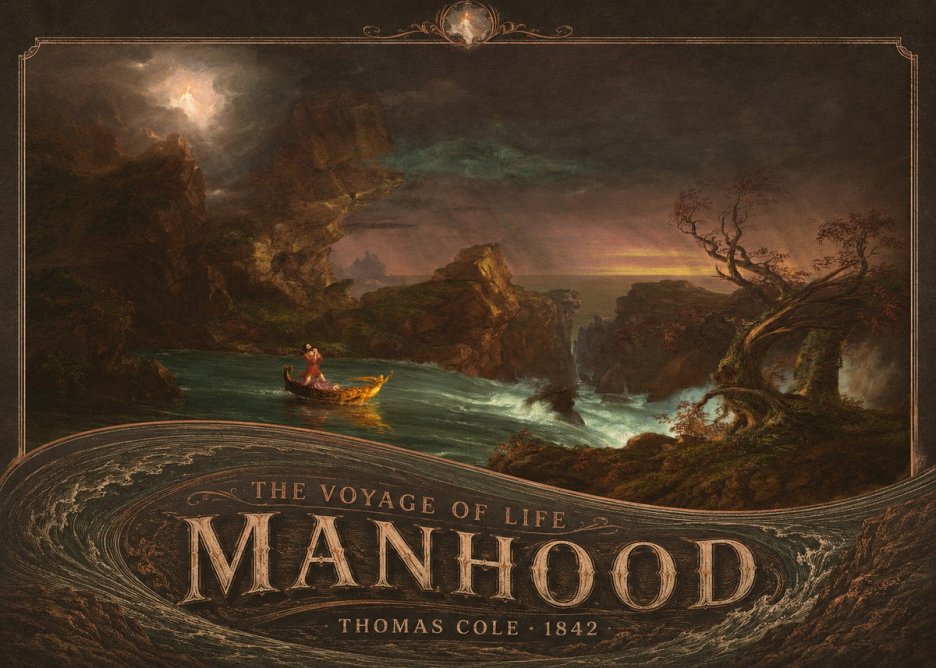 Thomas Cole The Voyage of Life: Manhood I No5 - Plakát
