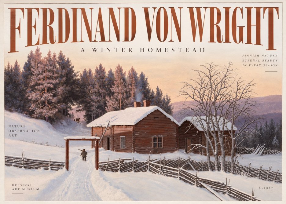 Ferdinand von Wright Winter at the Forest Edge No3 - Plakát