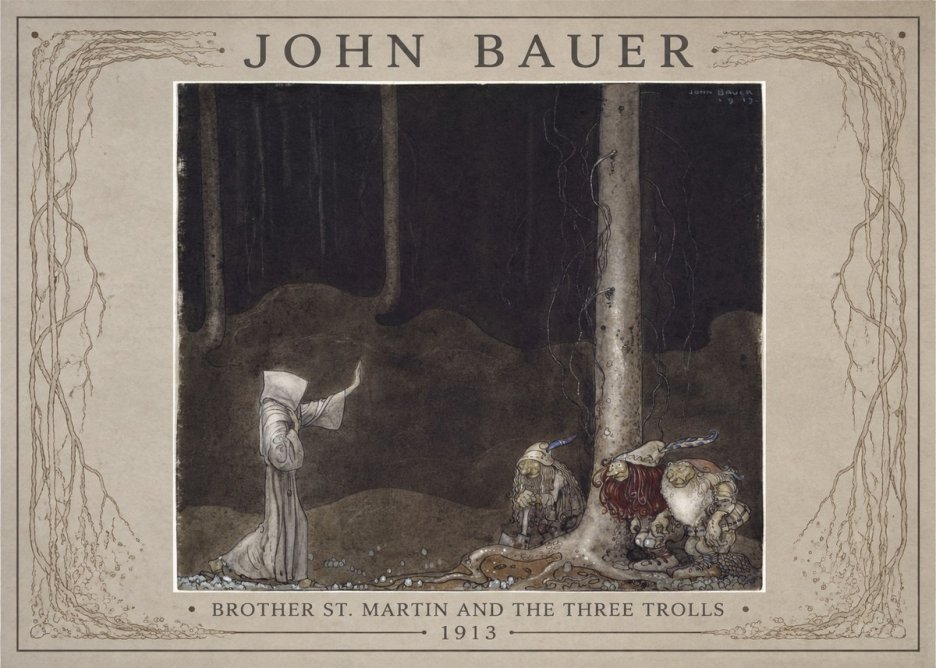 John Bauer Brother St. Martin and the Three Trolls No1 - Plakát