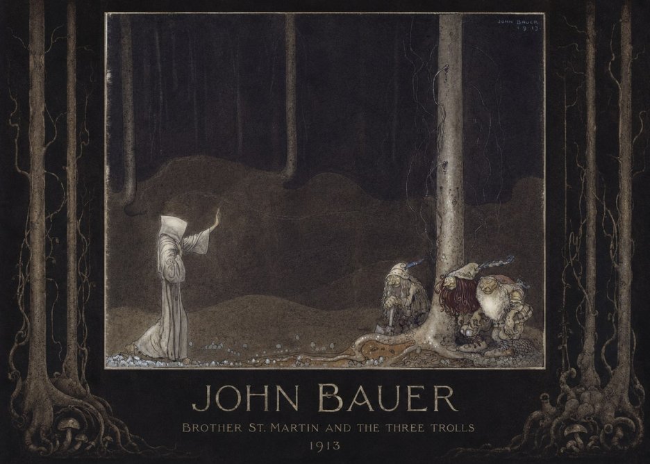 John Bauer Brother St. Martin and the Three Trolls No2 - Plakát