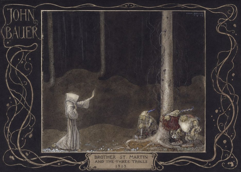 John Bauer Brother St. Martin and the Three Trolls No5 - Plakát
