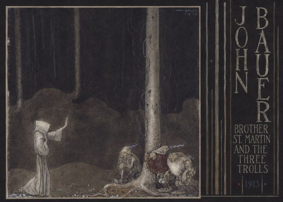 John Bauer Brother St. Martin and the Three Trolls No6 - Plakát