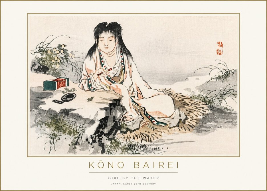 Kōno Bairei Girl by the Water No3 - Plakát