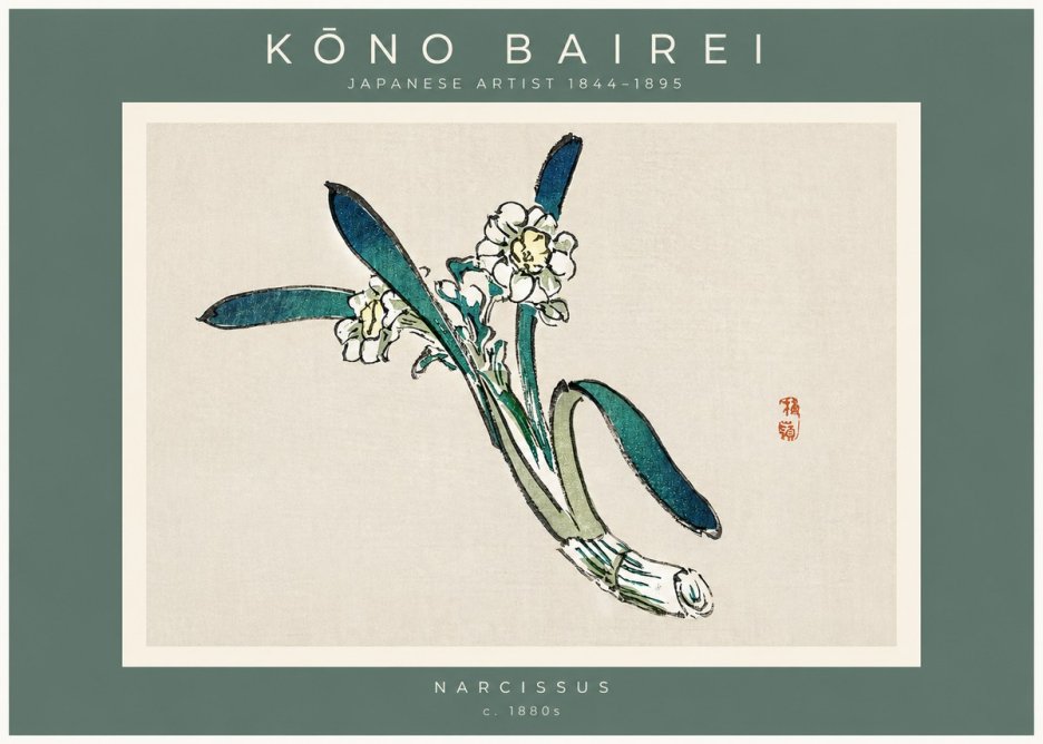 Kōno Bairei Narcissus No2 - Plakát