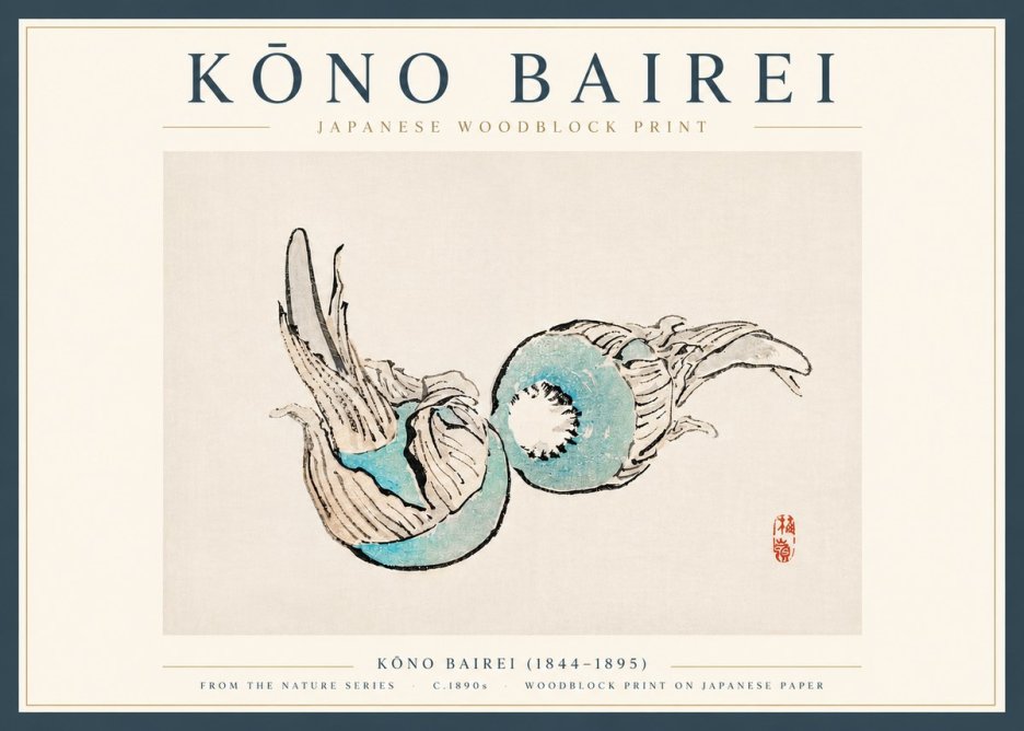 Kōno Bairei Abstract Botanical Forms No4 - Plakát