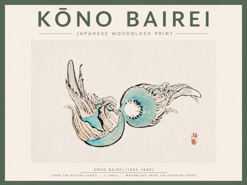 Kōno Bairei Abstract Botanical Forms No5 - Plakát
