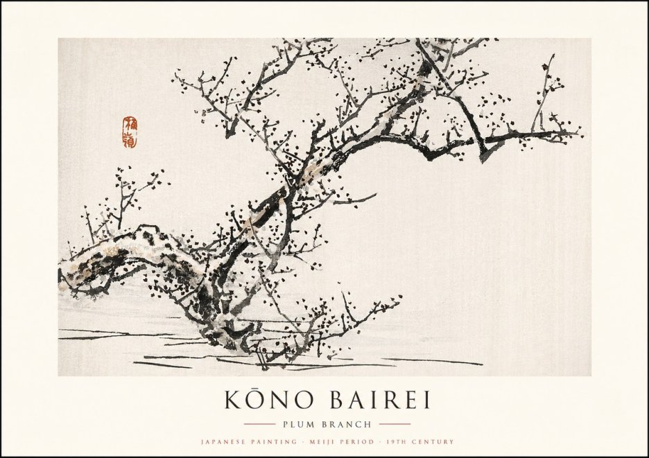 Kōno Bairei Plum Branch No1 - Plakát