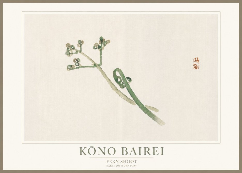 Kōno Bairei Fern Shoot No3 - Plakát