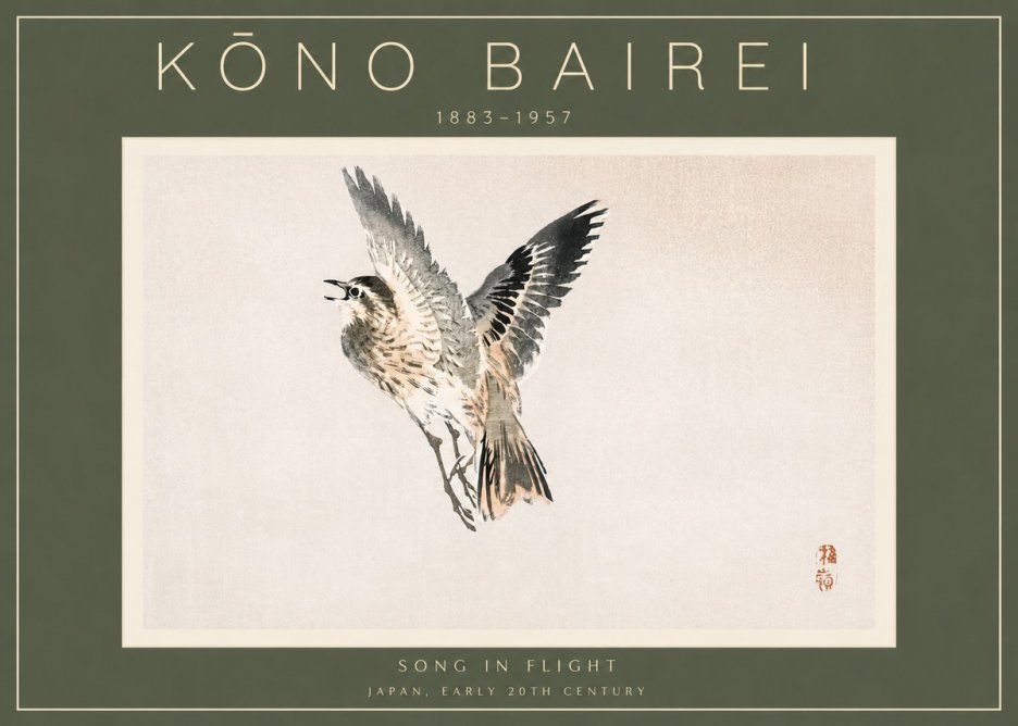 Kōno Bairei Song in Flight No2 - Plakát