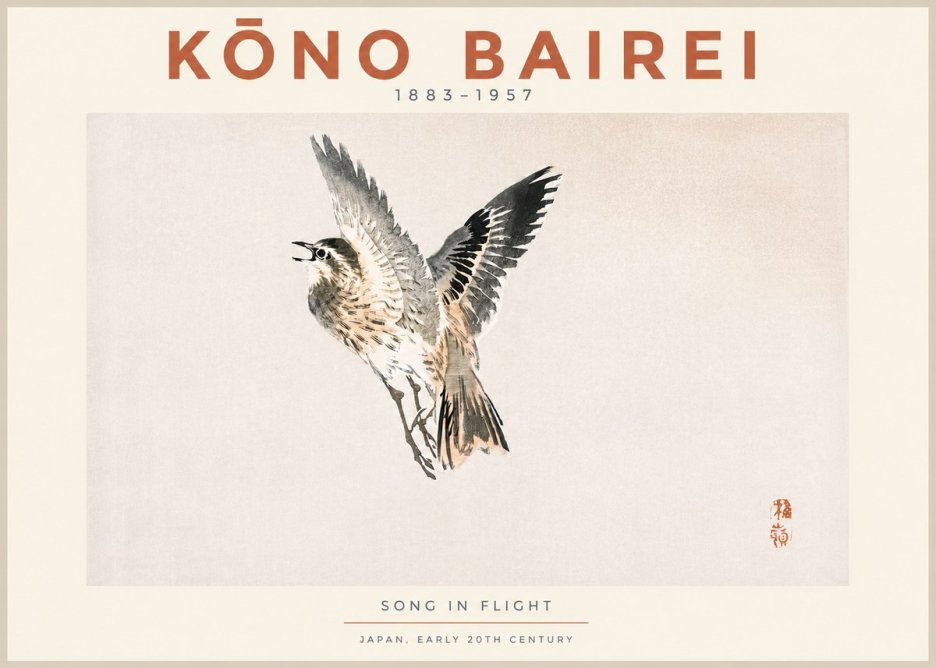 Kōno Bairei Song in Flight No3 - Plakát