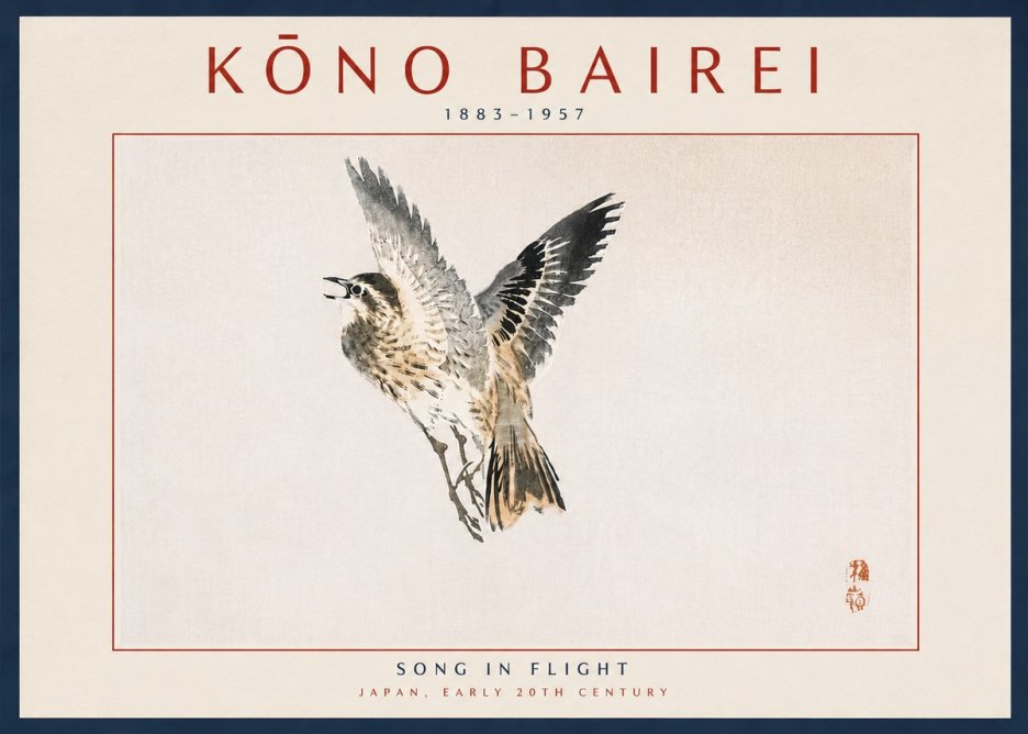 Kōno Bairei Song in Flight No6 - Plakát