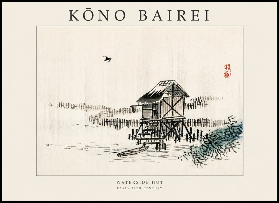 Kōno Bairei Waterside Hut No1 - Plakát