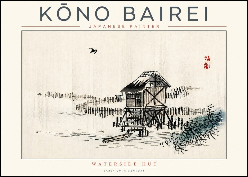 Kōno Bairei Waterside Hut No2 - Plakát