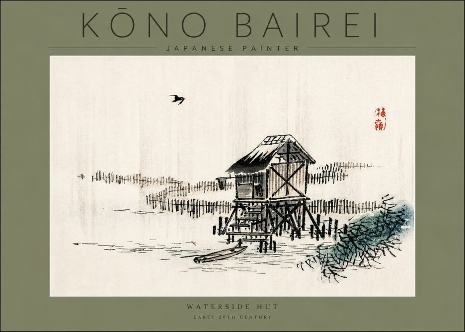 Kōno Bairei Waterside Hut No3 - Plakát