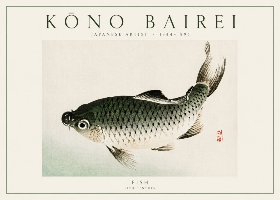 Kōno Bairei Fish I No1 - Plakát