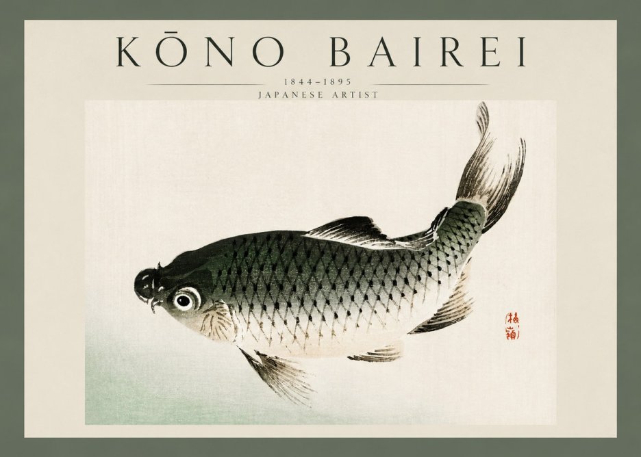 Kōno Bairei Fish I No3 - Plakát
