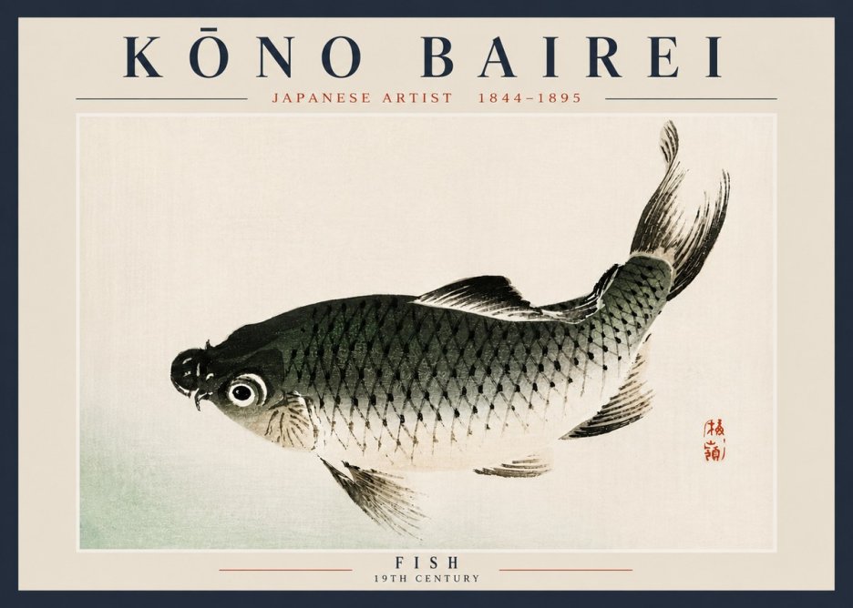 Kōno Bairei Fish I No6 - Plakát
