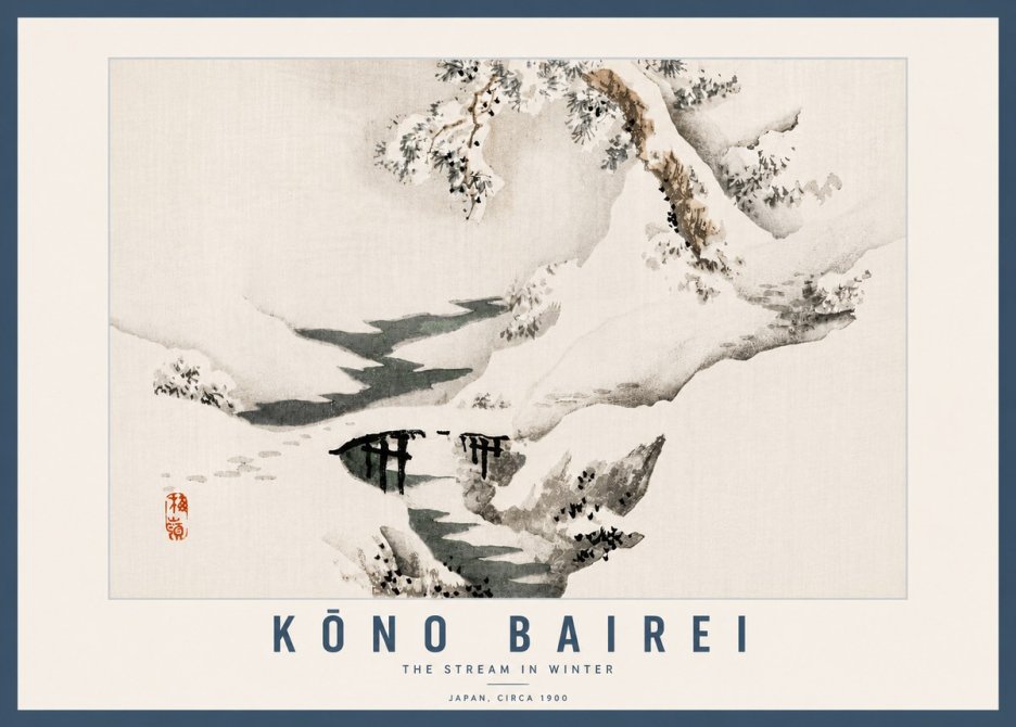 Kōno Bairei The Stream in Winter No6 - Plakát