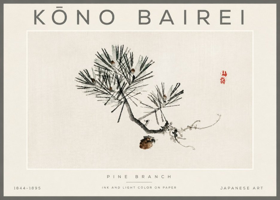 Kōno Bairei Pine Branch No3 - Plakát